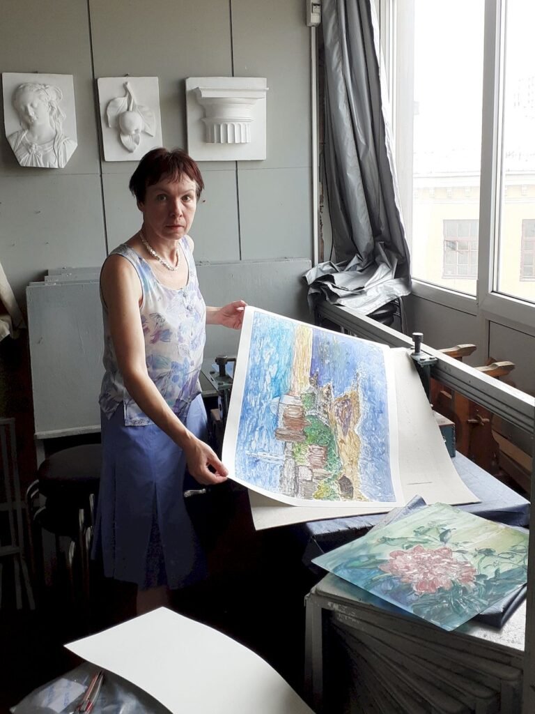 olly karpenko author in studio
